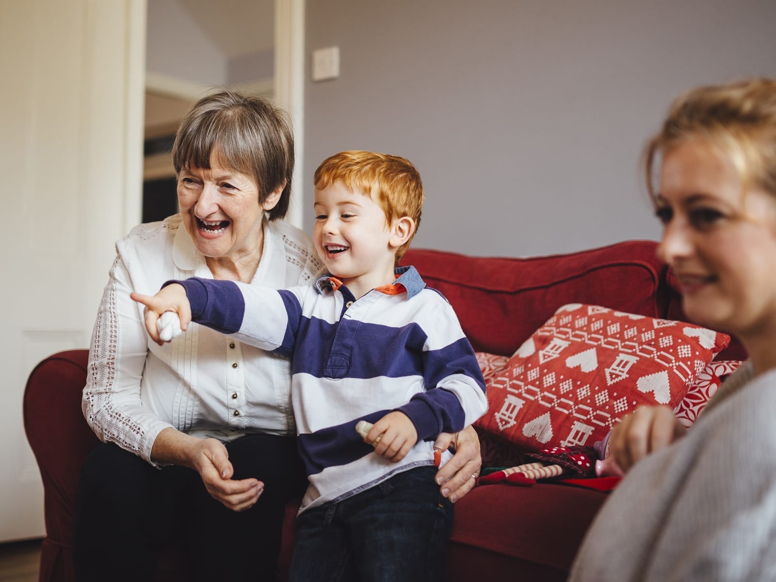 Family in the living room